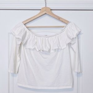 Off the shoulder ruffle crop top